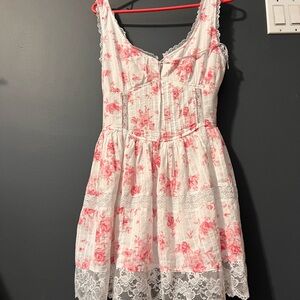 Floral Corset Waist Mini Dress